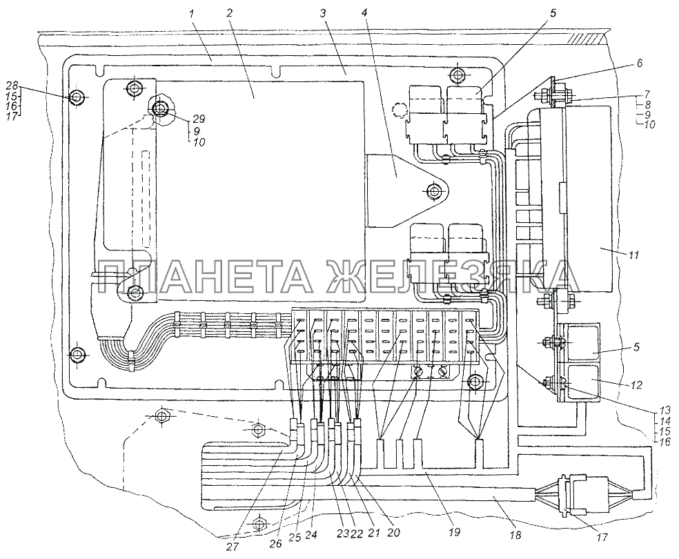 Установка блока АБС МАЗ-64226